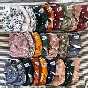Nora’s Nursery lot of cloth diapers and accessories
